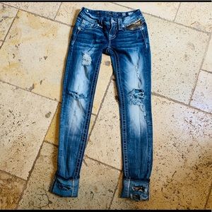 ☀️SOLD☀️ Miss Me Distressed with Sequins Skinny Jeans